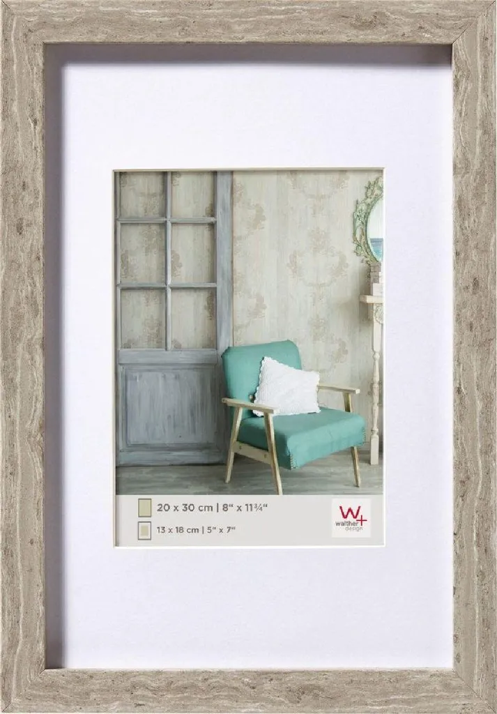 walther design Stockholm Cornice in legno 60x80 cm GRIGIO EA080D