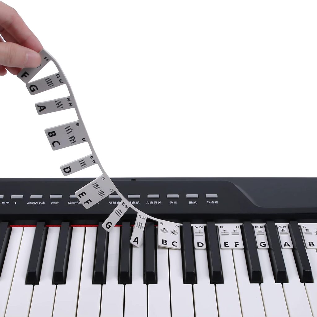 Siliconen Piano Stickers Afneembaar - 88 Toetsen - Keyboard Productafbeelding 