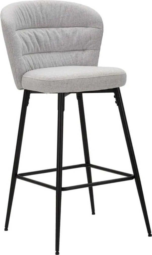 Tabouret de bar gris 52cm FURNLUX Losanna assise ergonomique lot de 2