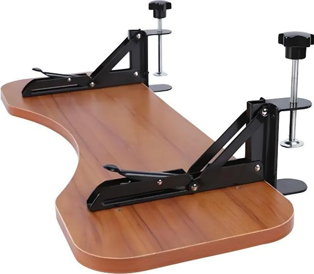 Support clavier coulissant et rabattable pour bureau gain de place - 2
