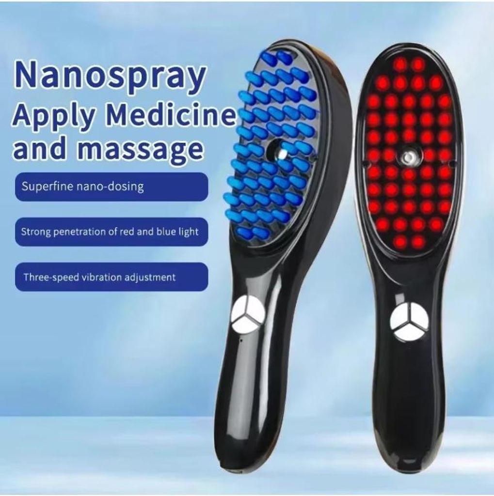 Anti-Haarausfall-Kopfhautpflege Elektrischer Massagekamm Rot- und Blaulichttherapie Kopfhaut-Vibrationsmassagebürste Haarwuchs-Massagegerät