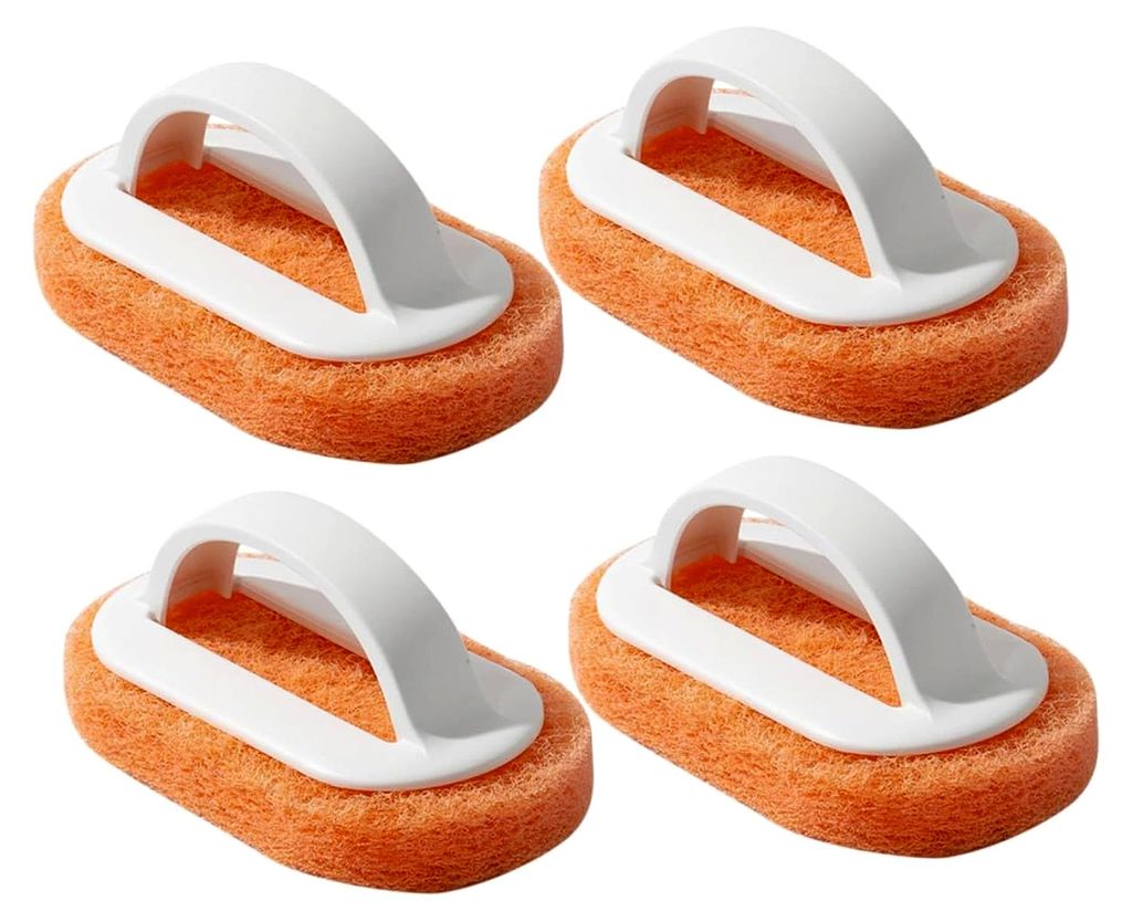 4-teiliges Set PP Scheuerbürsten mit ergonomischem Griff für Küche und Bad, langlebig und weich, zur Reinigung von Fliesen, Geschirr und Badewan...