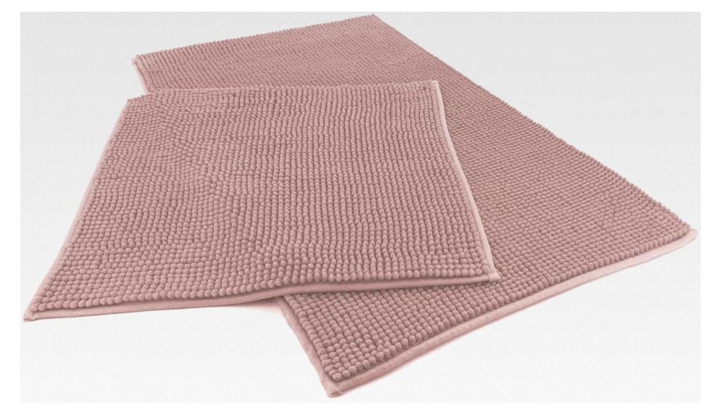 Badvorleger Chenille, super flauschig und saugstark, Badteppich, Badematte, Typ 771, Altrosa, Set 45x50 / 50x80 cm