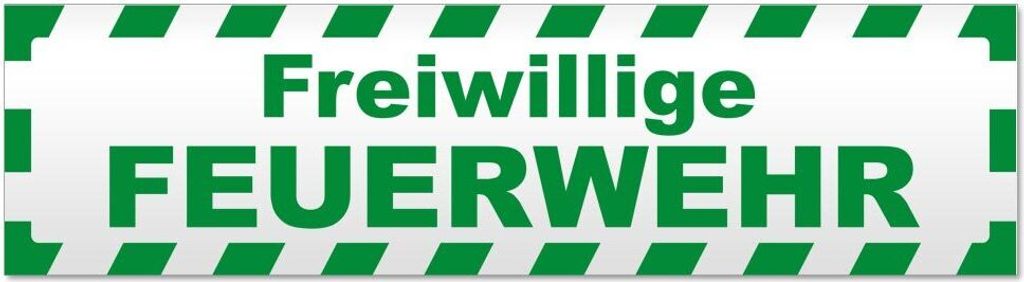 Kiwistar Freiwillige Feuerwehr gestreift Magnetschild Schild magnetisch - 20cm Grün - Magnetfolie für Auto PKW Kfz