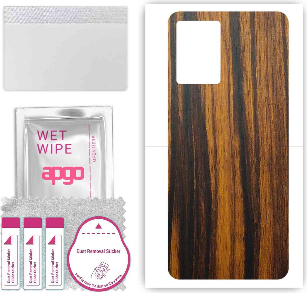 apgo Rückseite Schutzfolie, Skin, kompatibel mit Vivo S10 Pro, Hinten Displayschutzfolie aus Vinylfolie, kratzfest, einfache Montage - Tigerwood