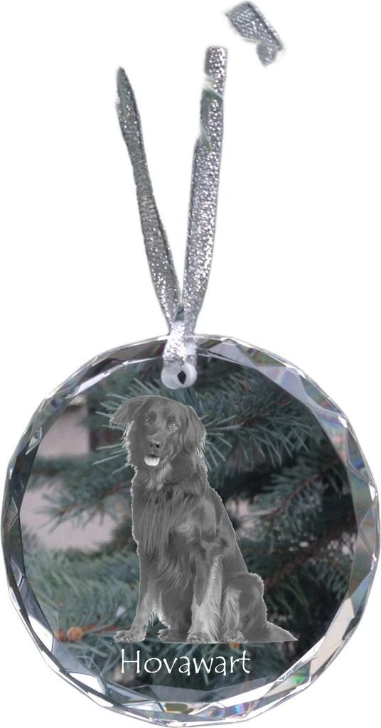 Hovawart - Kristallkugel mit Foto, Hundebild im Kristall, personalisierter Christbaumschmuck von Art-Dog.
