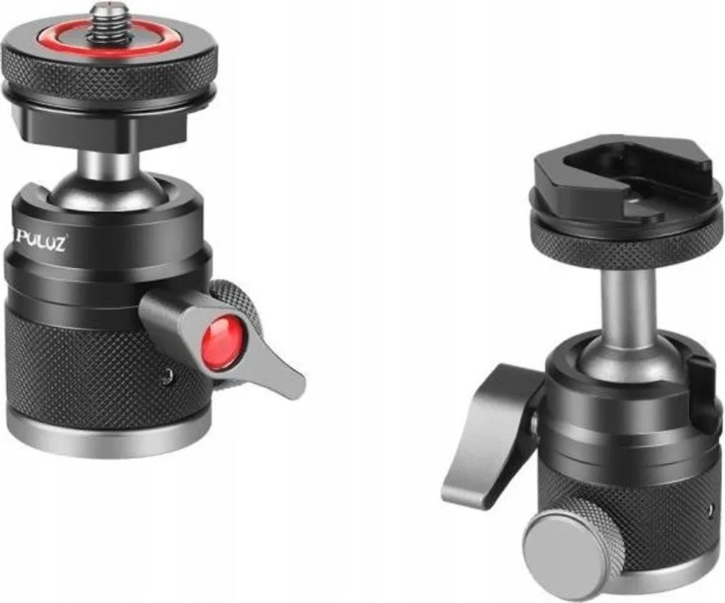 Support rotule caméra 3D avec double griffe flash et fixation 1/4 pouce - 3