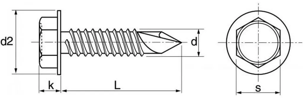 Boîte de 500 Vis à Métaux Autoperceuses à Tête Hexagonale 3.9 x 38 mm - 4