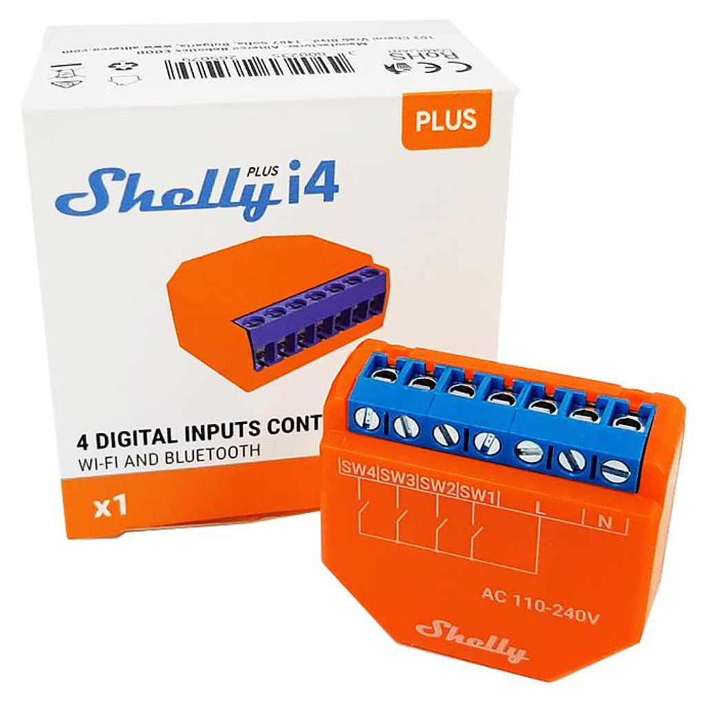 Shelly Plus i4, Orange, 802.11b, 802.11g, Wi-Fi 4 Produktbild 