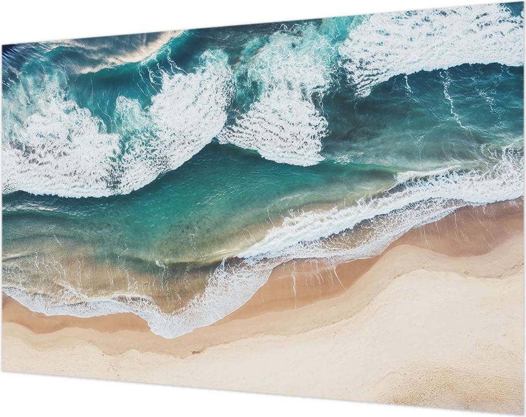 Wandtapete - Dekorative Tapete für Wohnzimmer- Tapetenfolie für Wanddekoration - 104x70 cm - Meereswellen