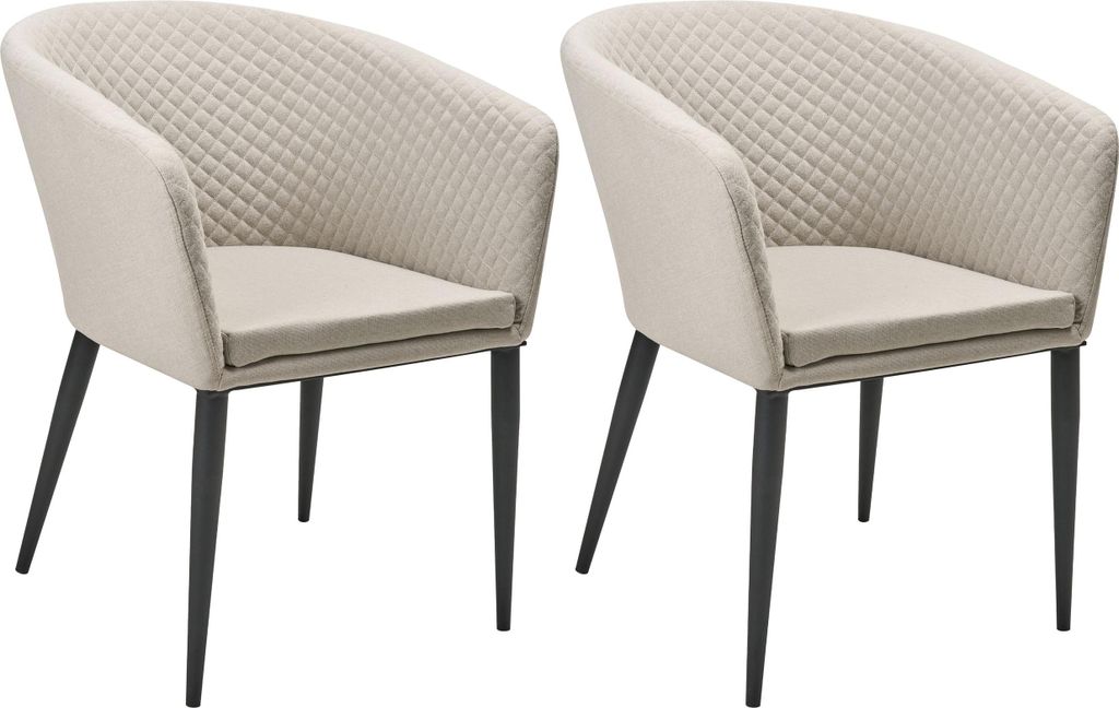BELIANI Sessel 2er Set Beige Stoff Polsterbezug schnelltrocknend Aluminium Gestell Schwarz mit Armlehnen Indoor Outdoor Wohnzimmer Garten Terrasse ...