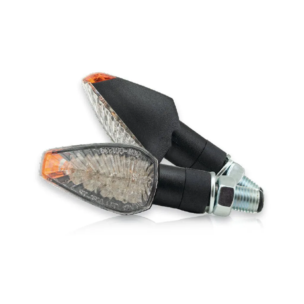 Clignotant LED Moto PEAK Noir Court M10 : Idéal pour Roadster et Sport
