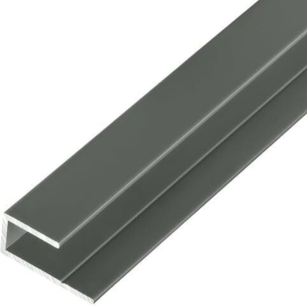 10, S-Polytec Aluminiumprofil Aluminium U-Profil 6mm Staubgrau RAL 7037 (2 Meter), Alu Abschlussprofil, Aluprofil für Vinyl-Boden und Aluverbundpl...