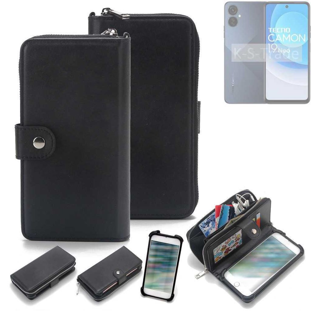 K-S-Trade 2in1 Handyhülle Schutzhülle kompatibel mit Tecno Camon 19 Neo & Portemonnee Cover Handy Hülle Case Etui Geldbörse Wallet Bookstyle
