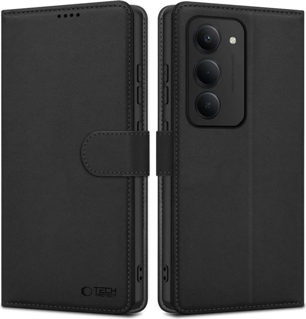 Tasche Tech-Protect Wallet Na Xiaomi Redmi 15 4G / 5G - Czarne