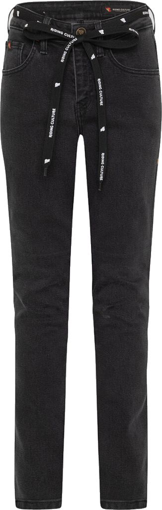Riding Culture High Waist Damen Motorrad Jeans, schwarz, 29/30