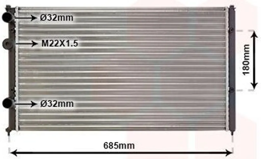 Radiateur Aluminium VAN WEZEL 58002115 Refroidissement Moteur Haute Qualité