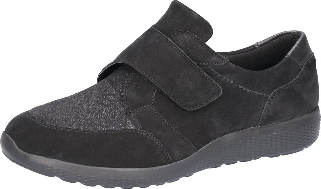 Waldläufer ORTHO TRITT K-IRA Halbschuh 634K33-306-001, Nubukleder mit Stretch komb., schwarz, OrthoTritt, Weite K 37