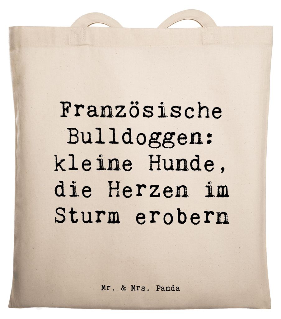 Mr. & Mrs. Panda canvas tasche Spruch Französische Bulldogge - Transparent - Geschenk, Begleiter, Tote Bag, Schultasche, Hunderasse, totebag, Jute...