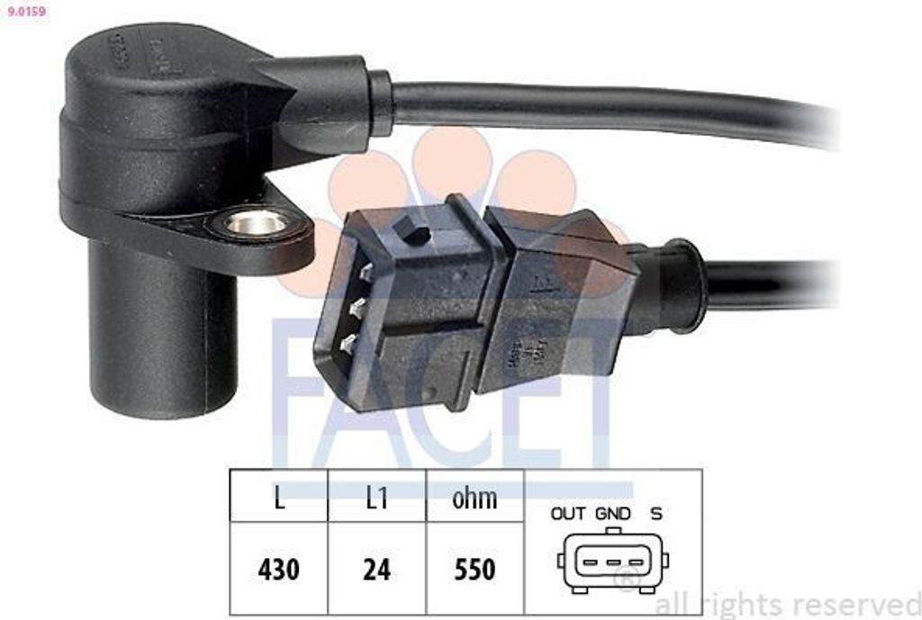 FACET 9.0159 Kurbelwellensensor Impulsgeber für SKODA FAVORIT (781)