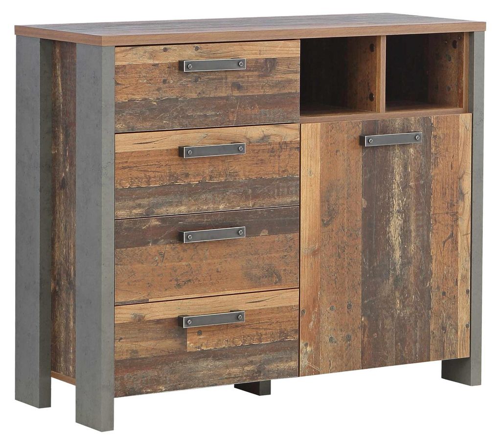 Kommode Sideboard Clif in Old Used Wood Shabby 107 x 86 cm
