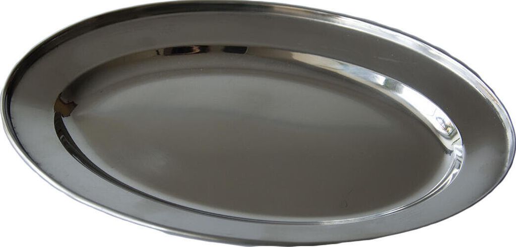 tablett oval 30x20,5cm aus Edelstahl