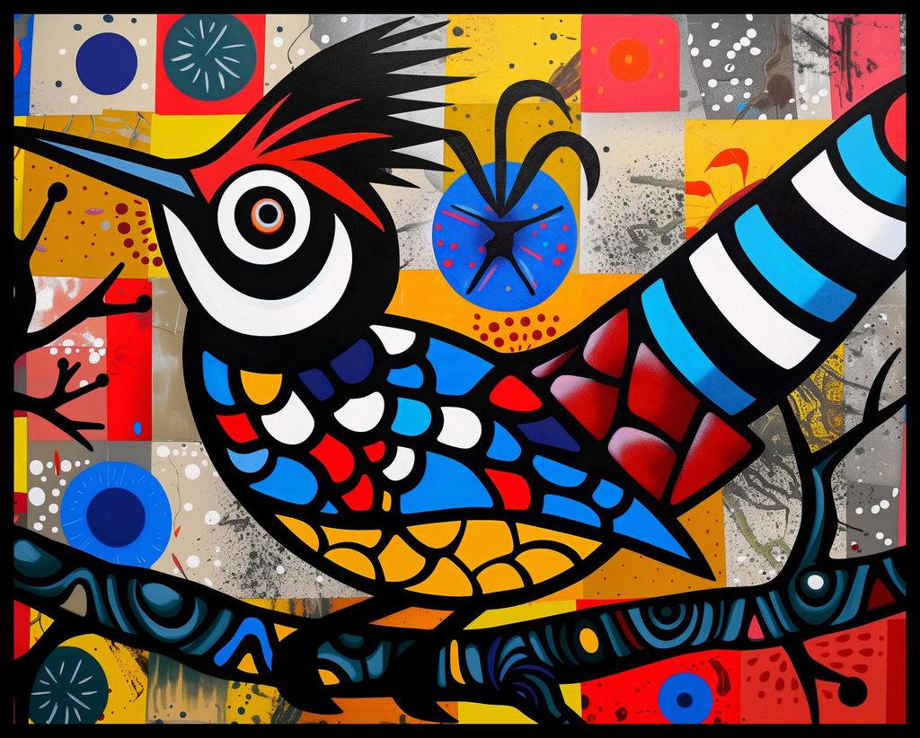 Plakat 76x60,5cm Vogel Auf dem Rücken