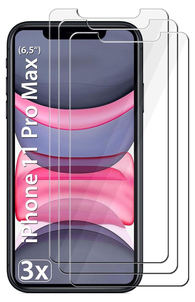 3x iPhone 11 Pro Max Panzerglas Panzerfolie Schutzglasfolie Produktbild 