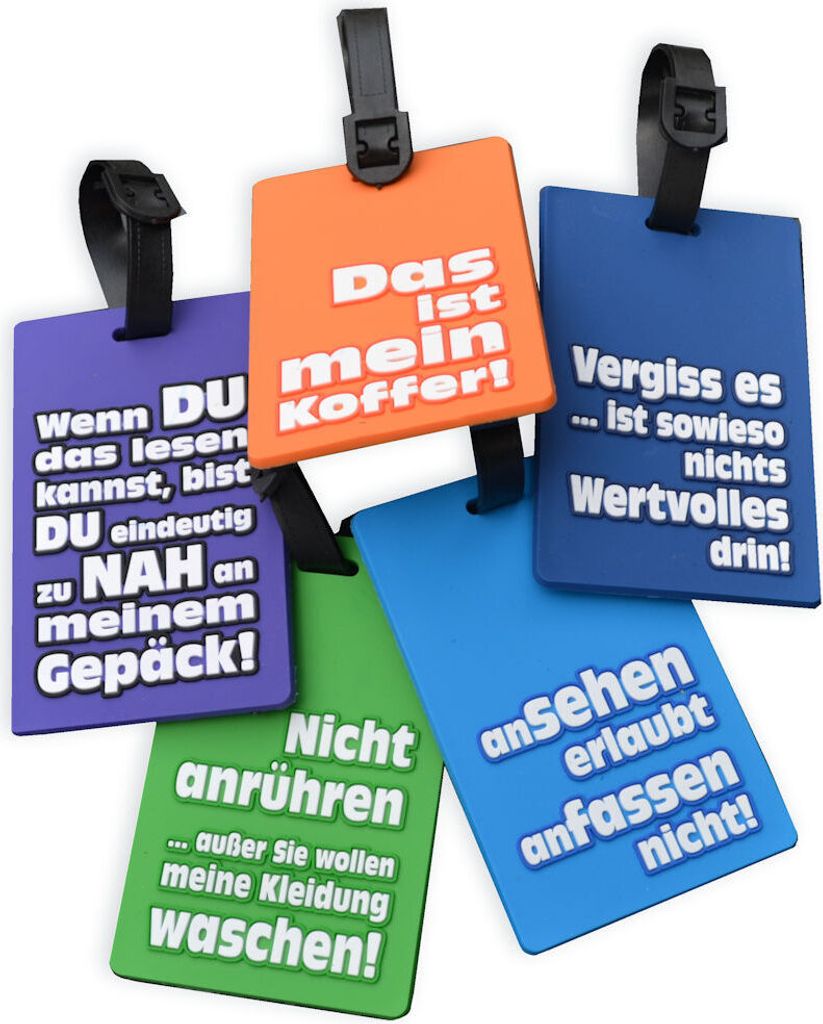 GKA 2 Stück Lustiger Kofferanhänger mit Spruch in deutsch Produktbild 