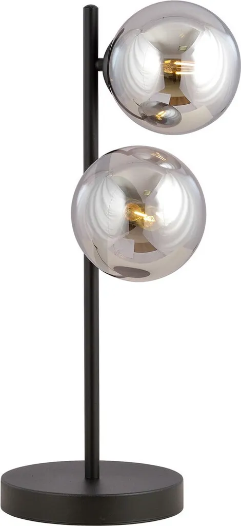 Lampe de chevet grise ROSSI LN2 GRAFIT avec finition mate et socle stable