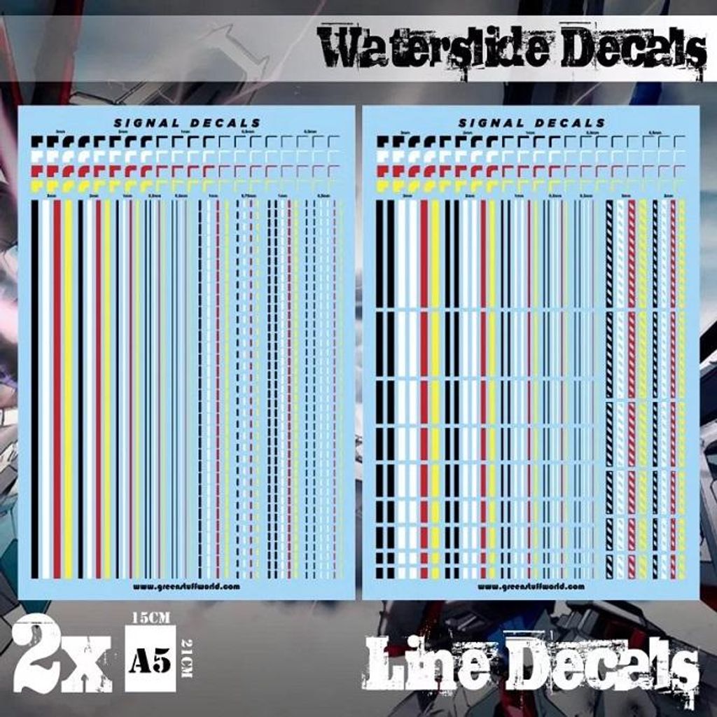 Green Stuff World GSW2361 - Waterslide Decals - Lines - Neu