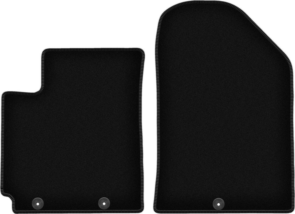 Wielganizator Velours-Autoteppiche vorne – passend für Kia Picanto II JE (Schrägheck, Bj. 2011-2017) – schwarz, passgenau, mit Befestigungen...