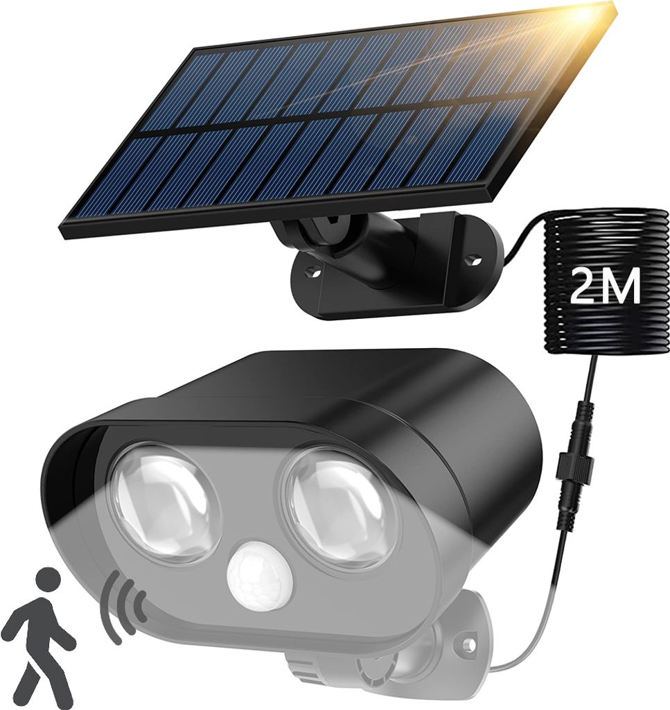 Solarlampen Für Außen Mit Bewegungsmelder Aussen Garten, Geteilte Led Solar Gartenleuchten Wandleuchte, Solarleuchte Für Wand Balkon Hof Garage Weg