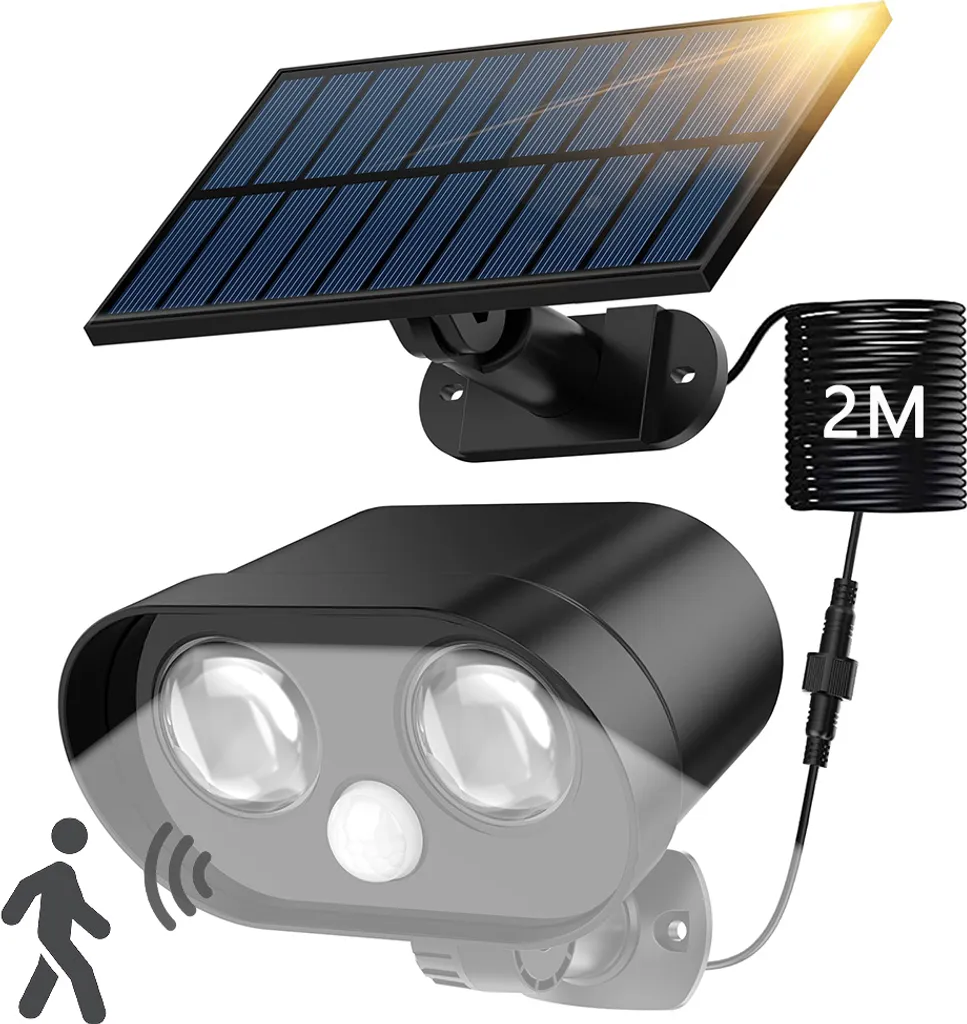 Lampe solaire murale anti-obscurité avec détecteur pour zone ombrée