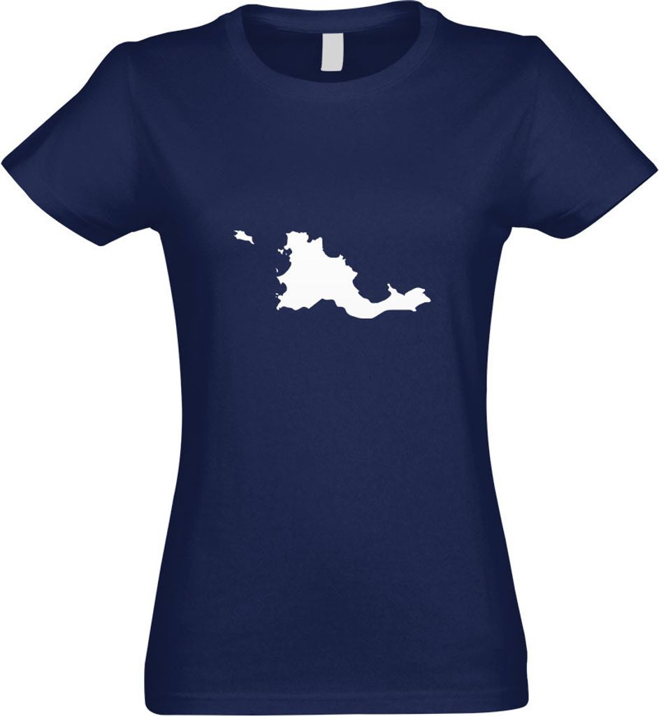 Kiwistar - T-Shirt tailliert - Damen - Navy - Frankreich - St. Martin - mit Motiv Bedruckt - Funshirt Design - Sport - Freizeit - Damen - XXL