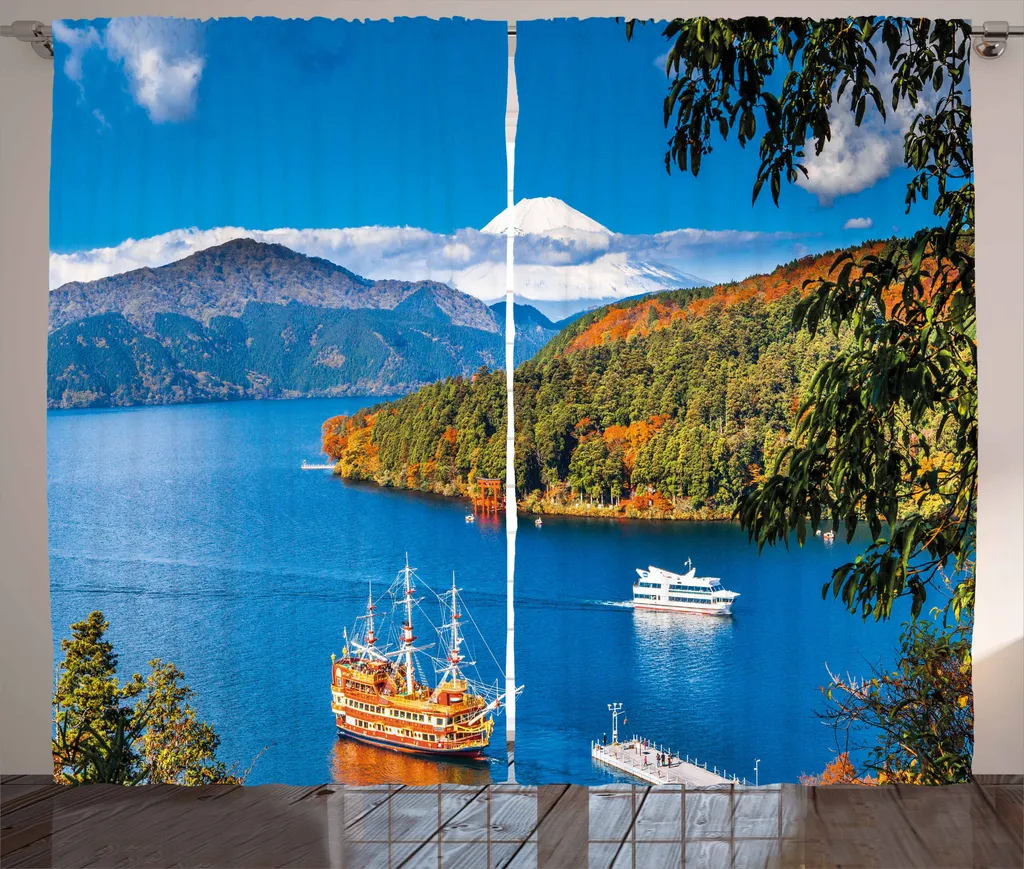 ABAKUHAUS Rideau Rustique Bateau Pirate Lac Ashi Japon 280x225 cm