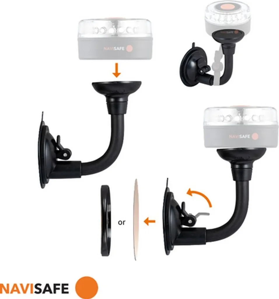 Navisafe NS910 Support à Ventouse avec Tige Flexible et Tête Aimantée
