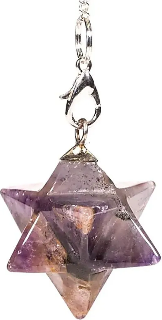 Pendule Merkaba Améthyste à Huit Pointes 3 cm pour Radiesthésie