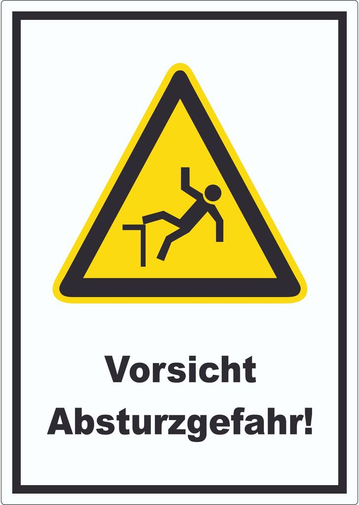 Vorsicht Absturzgefahr Aufkleber A0 (841x1189mm)