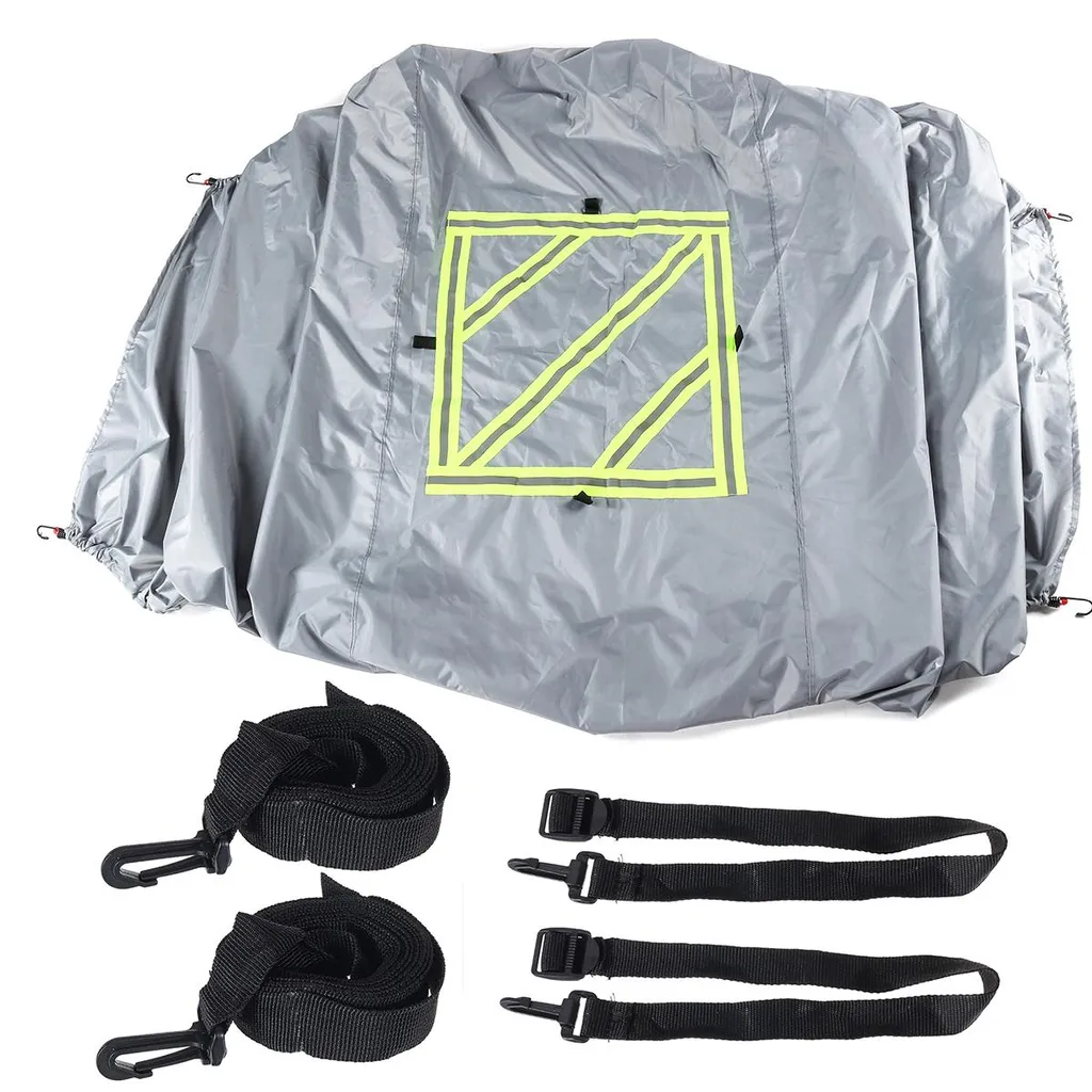 Housse vélo anti-UV grise imperméable équipée de bandes réfléchissantes