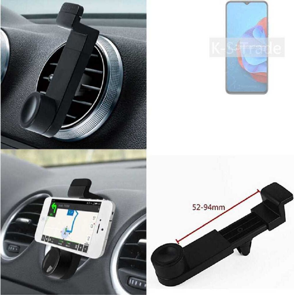 K-S-Trade Lüftungshalterung kompatibel mit Coolpad Cool 20s KFZ-Halterung Autohalterung Handy-halterung Lüftungsgitter Lüftungsschlitze Schwarz