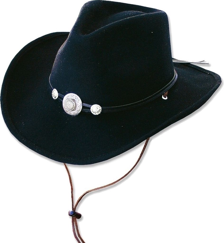 Westernhut Cowboy Biker Wollhut »IDAHO« Schwarz