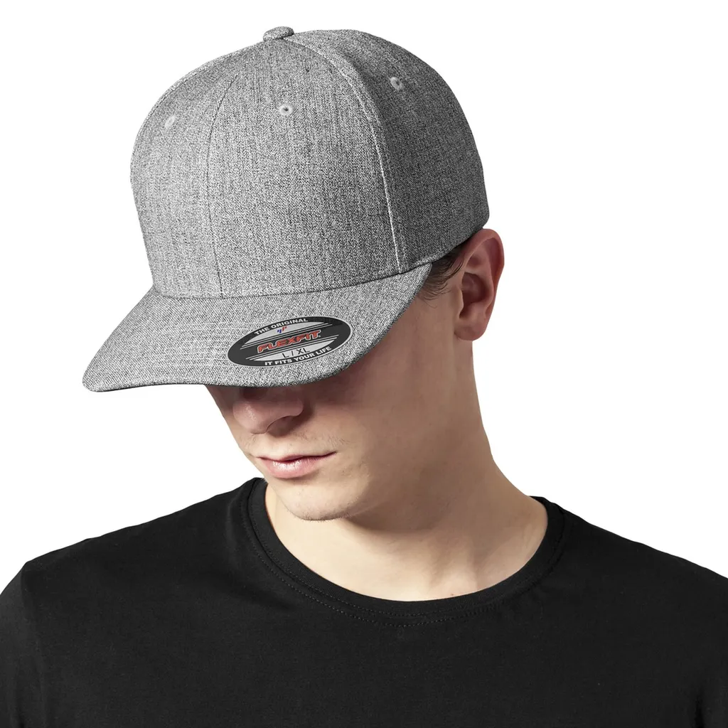 Berretto Flexfit 6277PS Heather Grey S/M | Visiera Nera Professionale - 2