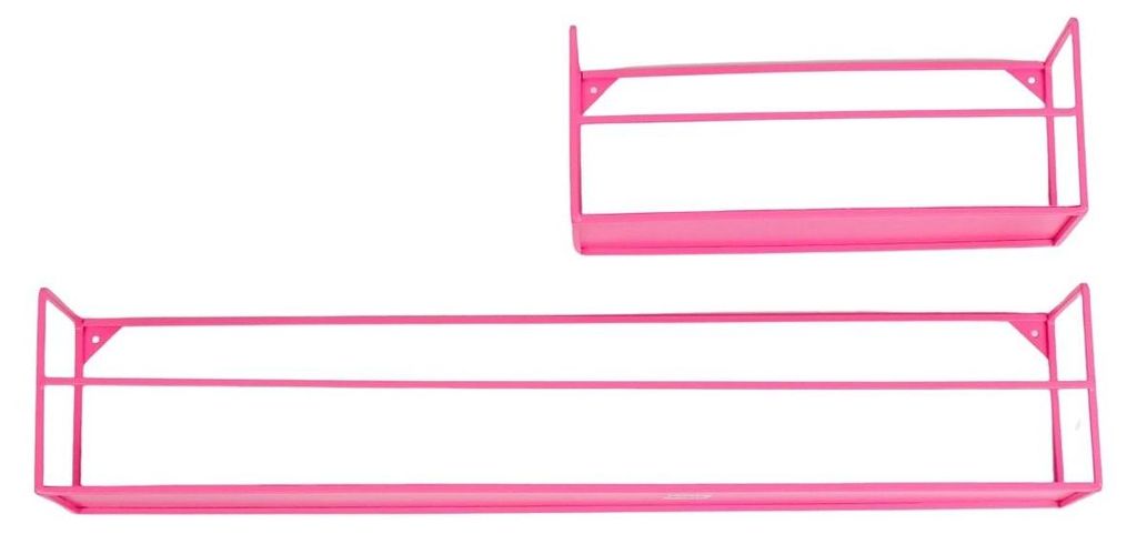 Mensole a parete - Metallo - Rosa neon - Set di 2 - Immagine del prodotto 