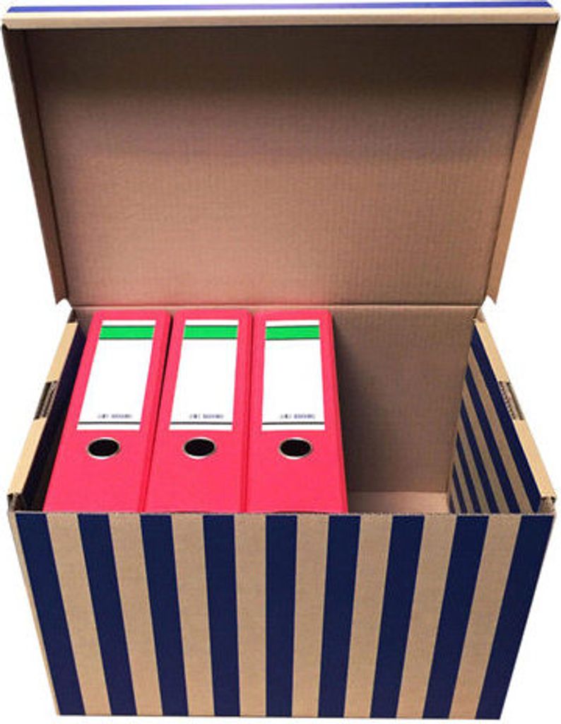 10x Archivbox 400x320x290mm gestreift extrem stabil bis Produktbild 3