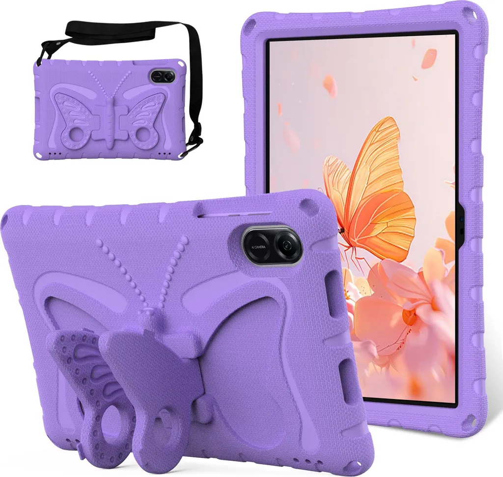 Custodia Honor Pad X9a 11.5 2025 per Bambini Antiurto Viola con Tracolla