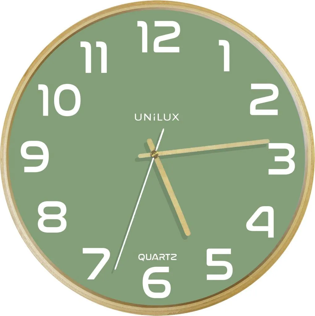 Horloge murale Baltic UNiLUX 400165098 Quartz Ø31,5 cm Hêtre et Vert
