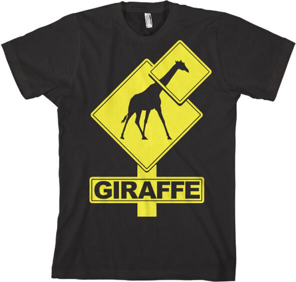 Giraffe Sign T-Shirt - Medium - Black