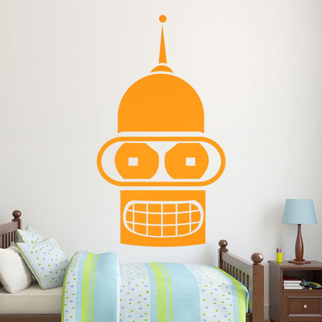 KIWISTAR Roboter Kopf - Metall Mond Weltall Wandtattoo in 6 Größen - Wandaufkleber Wall Sticker - Dekoration, Küche, Wohnzimmer, Schlafzimmer, B...