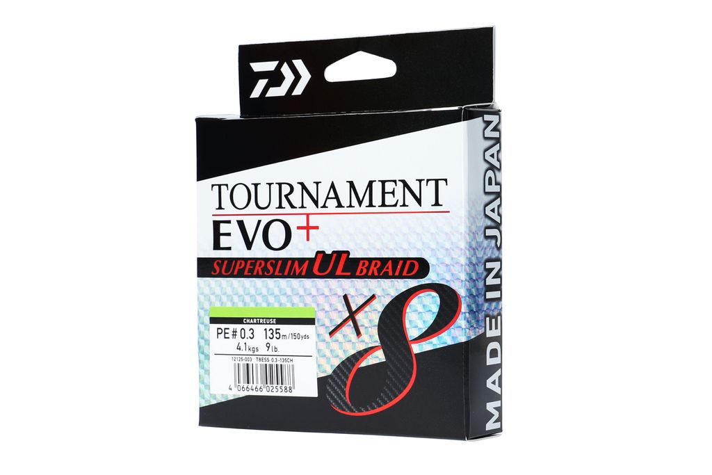 DAIWA TOURNAMENT X8 BRAID EVO+ SUPERSLIM UL, 135m, 0,5mm, Immagine del prodotto 